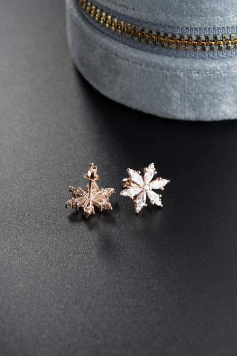 Heliophilia Silver Pendientes de Plata de Ley 925 con Baño de Oro Rosa y Circón